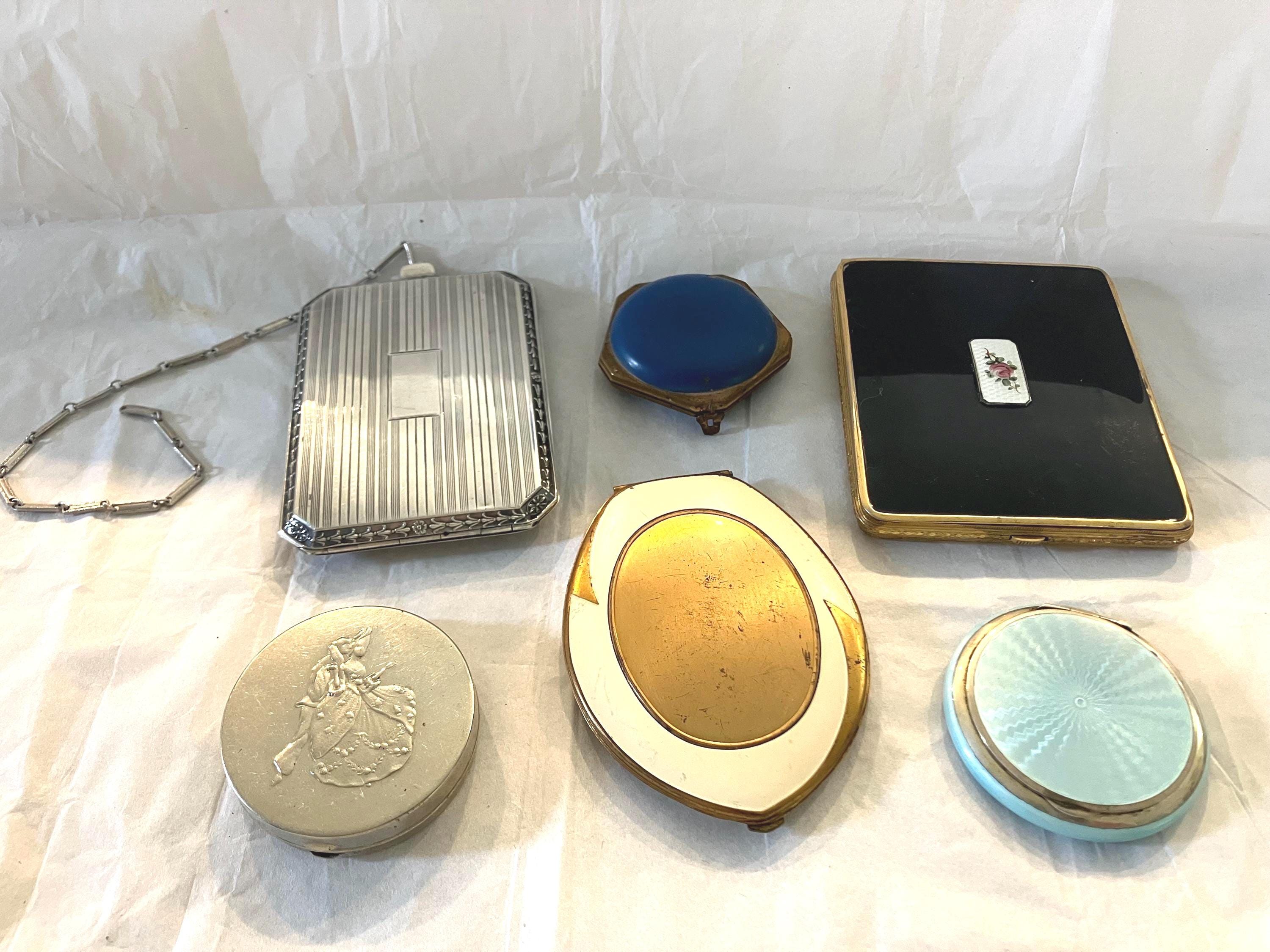vintage small powder compacts-