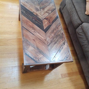 This coffee table is made from repurposed pallet wood.