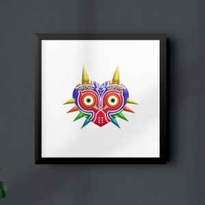Zelda Majora&#39;s Mask Framed 12&quot;x12&quot; Original Print, The Legend of Zelda Nintendo Art