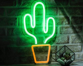 Cactus Shape Neon Light Sign | Neon Sign light | Neon light Lamp | Neon Wall Decor | Neon Sign for Wedding | Neon Sign for Room