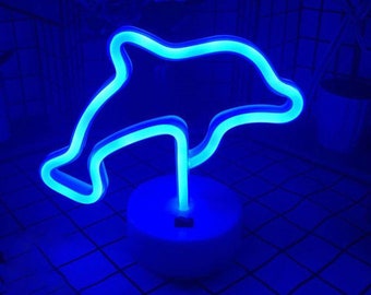 Dolphin Shaped Neon Light Lamp | Neon Sign light | Neon light Lamp | Neon Decor | Neon Sign for Wedding | Neon Sign for Room | Neon Animal