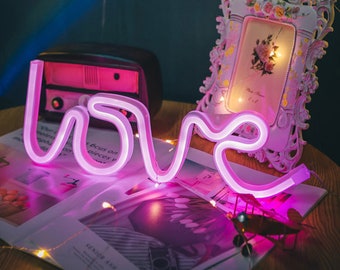 Love Letter Neon Light Sign | Neon Sign light | Neon light Lamp | Neon Wall Decor | Neon Sign for Wedding | Neon Sign for Room