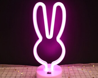 Rabbit Shape Neon Light Lamp | Neon Sign light | Neon light Lamp | Neon Decor | Neon Sign for Wedding | Neon Sign for Room | Neon Animal