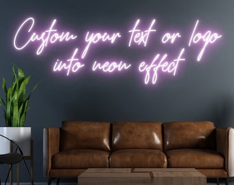 Custom your text or logo into neon effect light | Neon Signs Design FREE | Dimmer FREE