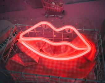 Lip Shape Neon Light Sign | Neon Sign light | Neon light Lamp | Neon Wall Décor | Neon Sign for Wedding | Neon Sign for Room