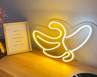 Banana Shape Neon Light Sign | Neon Sign light | Neon light Lamp | Neon Wall Décor | Neon Sign for Wedding | Neon Sign for Room