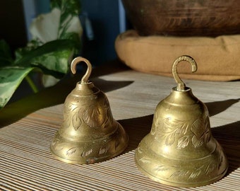 Brass Hanging Bell with Chain Home D\u00e9cor Decorative bell with brass chain temple bellIndian antiques Indian handicraft brass decor