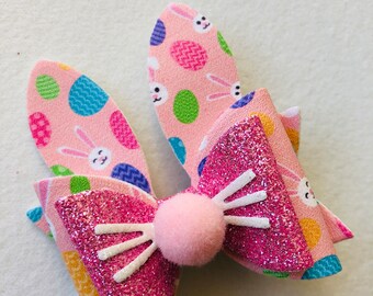 Easter Bunny - Hair Bow - Handmade