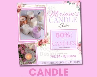 Candle Premade Template| Edit in Canva| Homemade Candle Flyer | Marketing| Small Business Flyer| Online Template