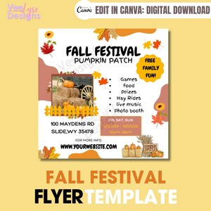 Herbstfest| Kürbis Patch in Canva |D.I.Y Flyer| Social Media Vorlage | Marketing Veranstaltung| Flyer Vorlage