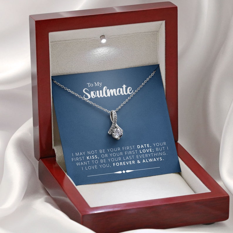 Gift For Fianc\u00e9 Soulmate Necklace Perfect Anniversary Gift Gifts For Her To My Soulmate Birthday Gift For Girlfriend