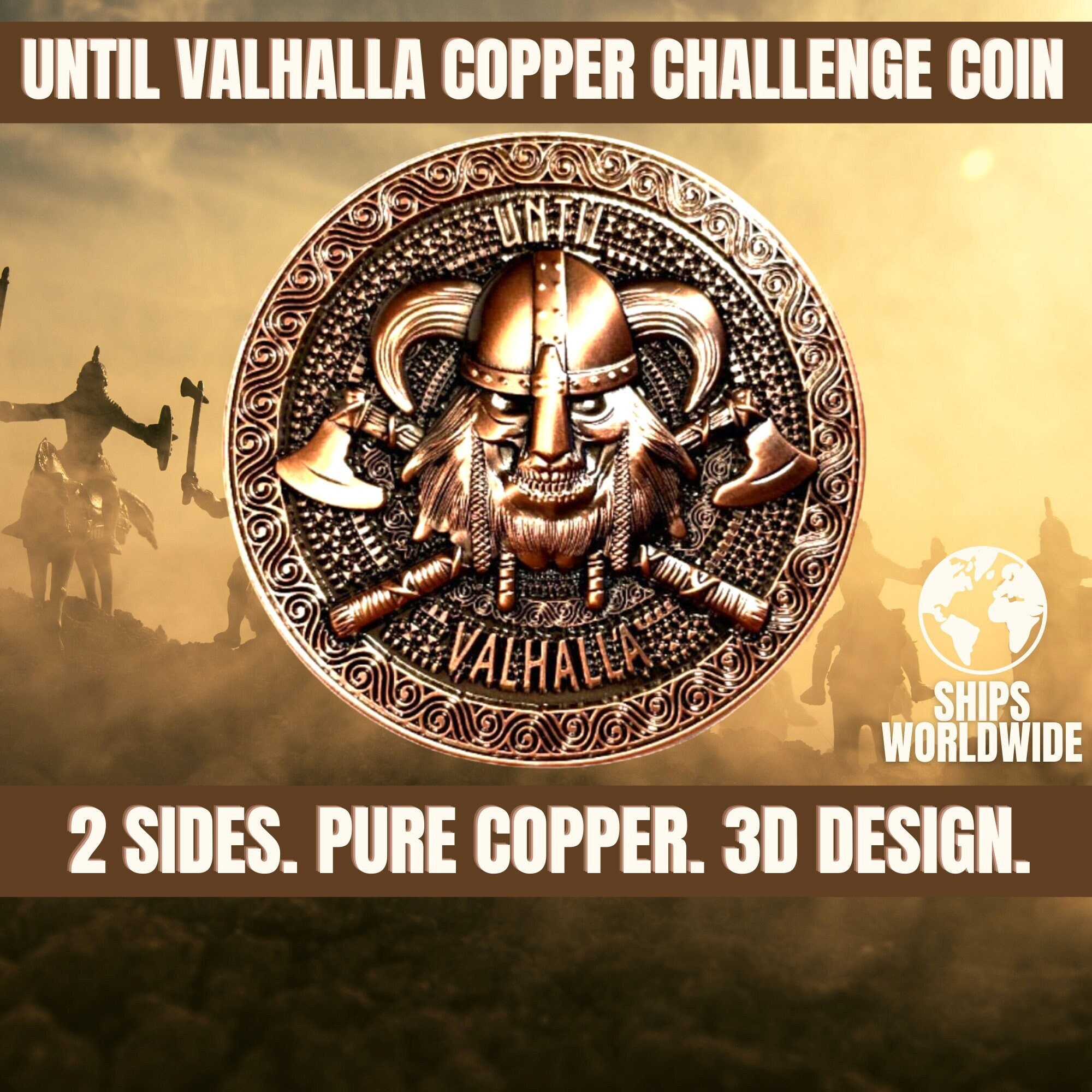 Until Valhalla Copper Challenge Coin | Memento Mori Challenge Coin | …