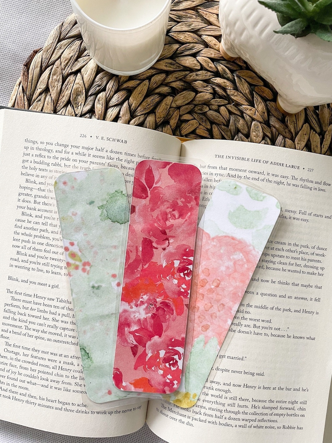 Blooms in Harmony - Double-sided Laminated Bookmarks With Vibrant ...
