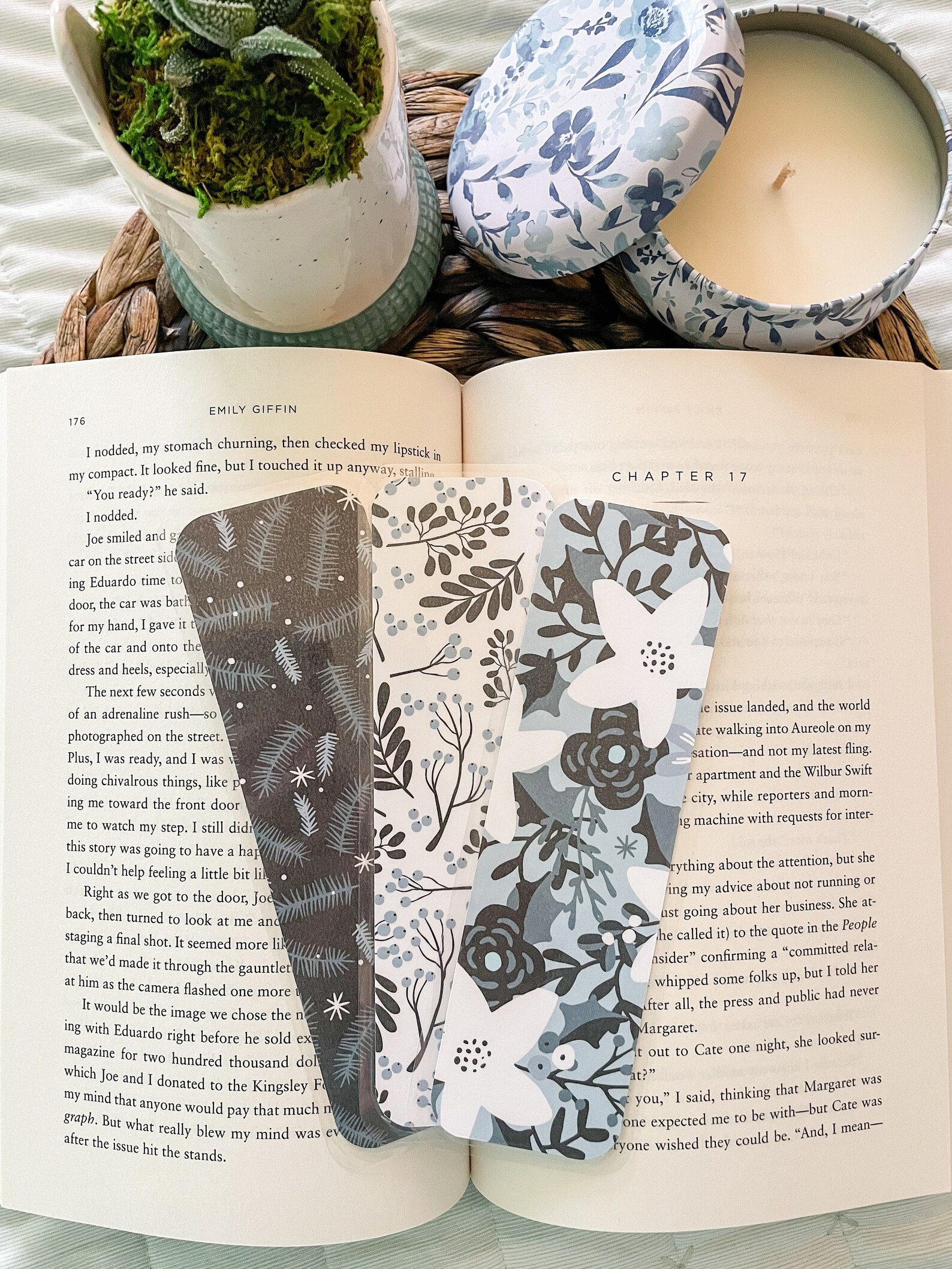 Winter Blooms Bookmarks- Double-sided Laminated Bookmarks With Charming ...