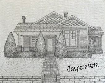 Suburban Home Architecture Drawing