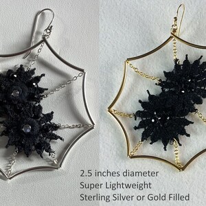 Eye Catching, 2.5&quot; Diameter, 14k Gold Filled or SS Findings and Ear Wire