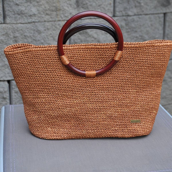 Borsa a mano tote media beach bag handmade rafia