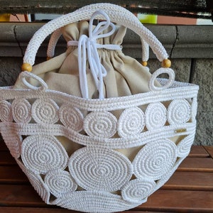 Borsa mare beach bag shopping bag di rafia naturale fatto a mano handmade