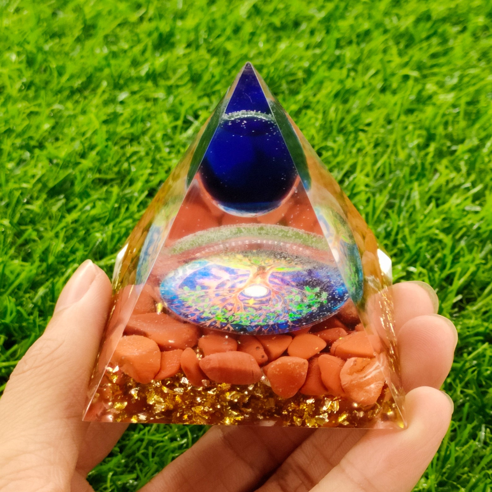 Orgone Pyramid Crystal Energy Generator 6cm Orgonite Pyramid Etsy