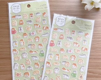 Washi Sticker - Mame Mame - Cute Hamsters - Semi-Clear - 1 sheet