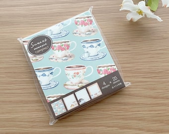 Furukawashiko Memo Pad - 4 Designs - Teacups - 1 pc