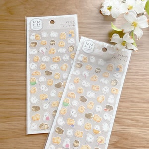 RESTOCKED Washi Sticker - Mame Mame - Cute Pomeranians - Semi-Clear - 1 sheet
