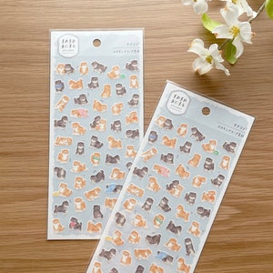 Washi Sticker - Mame Mame - Shiba Inu Dog - Semi-Clear - 1 sheet