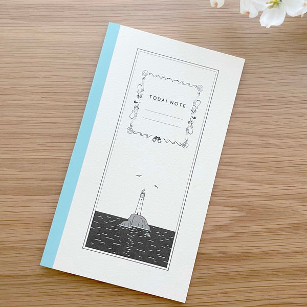 B6 Slim Notebook -Todai Note with wave lines - Day Lighthouse - 1 pc