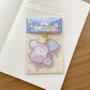 Keychain - San-x Sumikkogurashi - Acrylic with star metal key charm - Bear - 1 pc