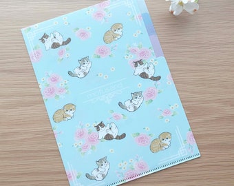 A5 File Folder with 3 pockets - Mofusand Cats - Flower Garden - 1 pc