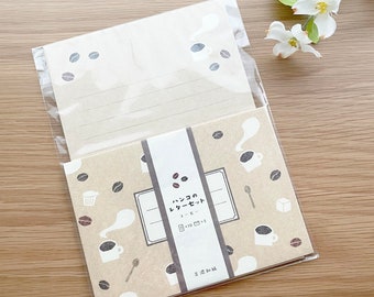 Furukawashiko Washi Letter Set Pack - Hanko - Coffee Delight - 1 pc