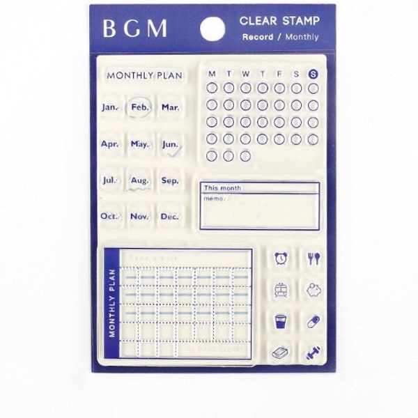 BGM Clear Monthly Calendar Set - Journal Stamps - 1 pc