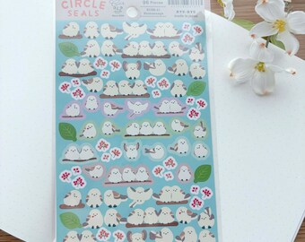 Ryu-Ryu Planner Stickers - Shimaenaga Bird - Snow Birds - 1 pc