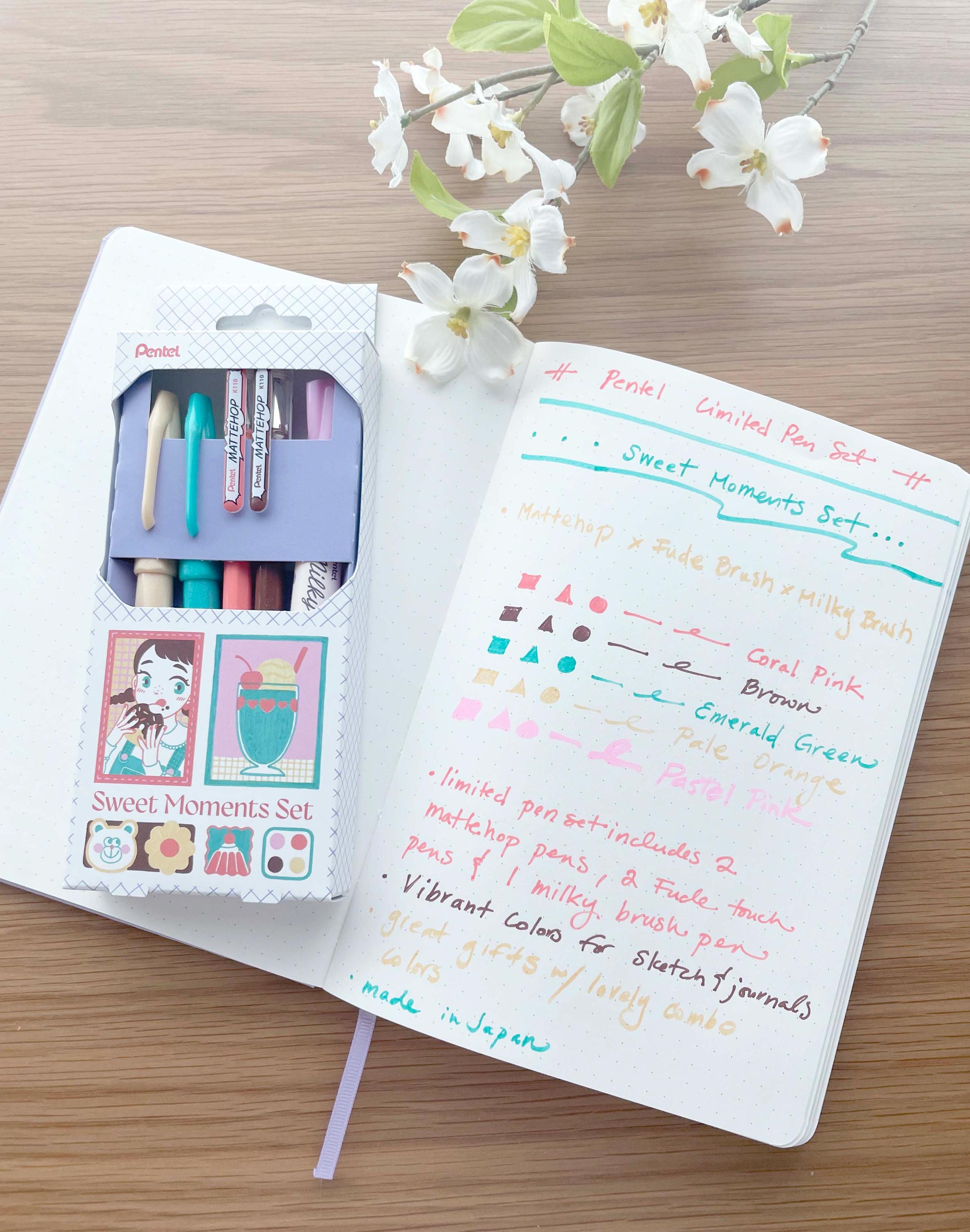 Limited Edition Pentel Pen Set - Mattehop X Brush Pen X Milky