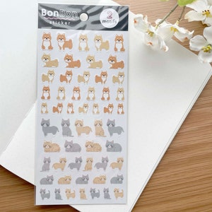 Stickers - Shiba Inu Dog and Cat - 1 sheet