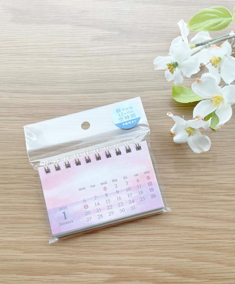 2025 Mini Desk Calendar Lovely Time 1 Pc Etsy Australia