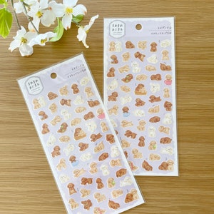 Washi Sticker - Cute Poodles - Semi-Clear - 1 sheet