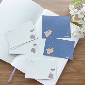 Cartes à message - Lapins constellation - Schinako Moriyama - 1 paquet