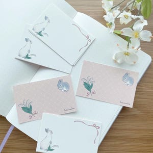 Cartes à message - Lapins muguet - Schinako Moriyama - 1 paquet