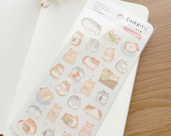 Washi Sticker - Cherish Series - Hamster - Semi-Clear - 1 sheet