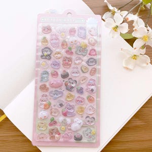 Stickers rigides transparents en acrylique - BonBon Drop - Animaux mignons - 1 pièce