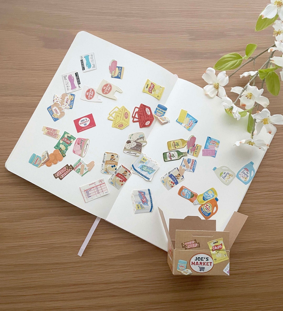 コレクション kyne TRICO MARKET sticker Mini Sticker Box - Hako Seal - Joe's Market - 1 Pc - Etsy