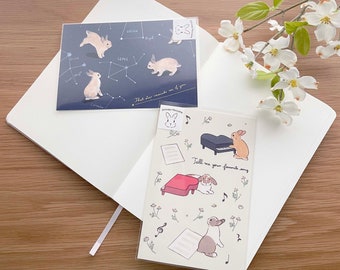 Postcard Set - Rabbits - Schinako Moriyama - 1 set
