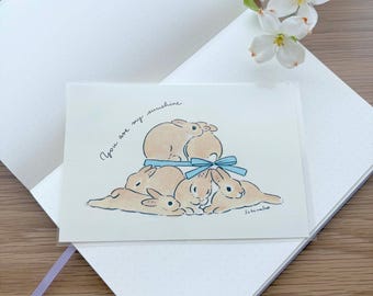 Postcard - Summer Rabbit Hat - Schinako Moriyama - 1 pc