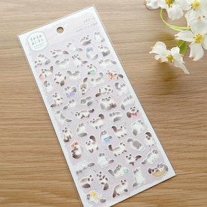 Restocked Washi Sticker - Mame Mame - Cute Ragdoll Cats - Semi-Clear - 1 sheet
