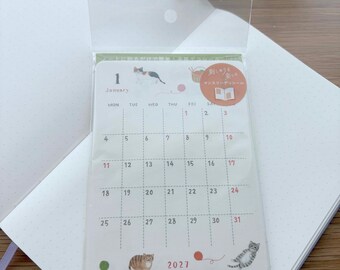 2027 - Planner Calendar Sticker - Monthly and Year  - Embroidery Stitch by Yoko Fujiki