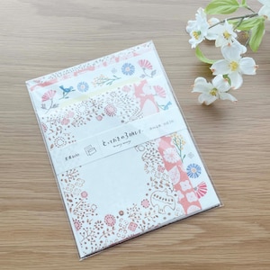 Furukawashiko Washi Letter Set Pack - Spring Flowers - 3 Styles - 1 pc