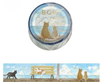 BGM Clear PET Tape - 20mm - Summer Limited - Seaside Cats - 1 pc