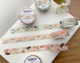 Saien Washi Tape - 15mm - Hotcakes / Biscuit Cookies / Fried Eggs - 1 pc