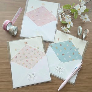 Gold Foil Letter Set Pack - Papoter Letter Set - Pink Flowers / Dogs / Cats - 1 pc